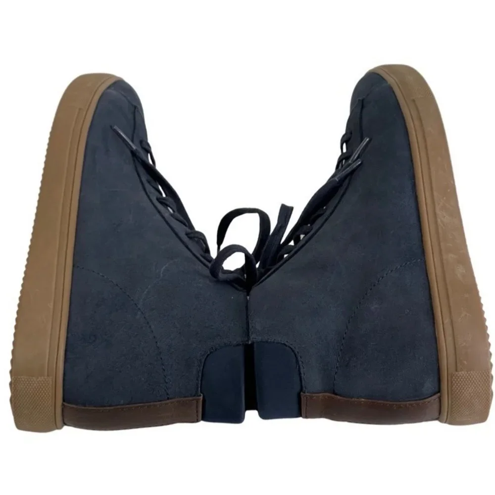 CLAE Bradley Mid Waxed Sued Deep Navy Size 10